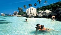 swimming off the coast of Seychelles